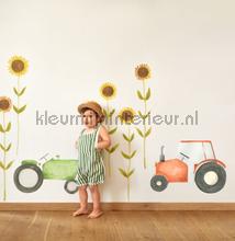 Red tractor sticker interieurstickers Casadeco jongens 