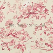 Aesops fables Pink wallcovering Sanderson Vintage- Old wallpaper 