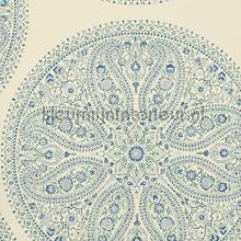 Paisley circles Blue carta da parati Sanderson Vintage Vecchia 