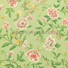 Porcelain garden Rose Fennel carta da parati Sanderson Vintage Vecchia 