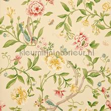 Porcelain garden Red Beige carta da parati Sanderson Vintage Vecchia 