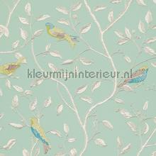 Finches Duck Egg papel pintado Sanderson urbano 