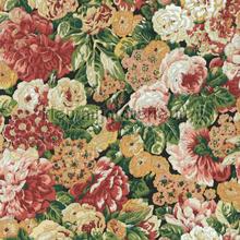 Rose and peony Amanpuri Red Devon Green papel de parede Sanderson quadrado 