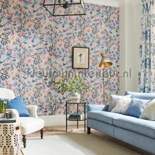 Caverley Rose French Blue papel pintado Sanderson urbano 