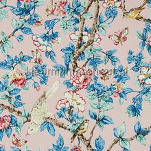 Caverley Rose French Blue papel pintado Sanderson urbano 