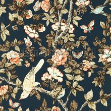 Caverley Indigo Blue Rowan Berry papel pintado Sanderson urbano 