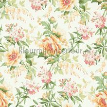 Olivia Botanical Green Orange papier peint Sanderson stress 