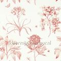 Etchings and roses Amanpuri Red tapet DOSW217054 blomster Motiver