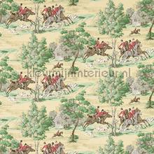 Tally ho Evergreen Crimson wallcovering Sanderson Vintage- Old wallpaper 