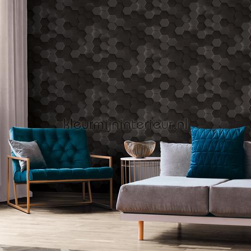 3d wall hexagons papel pintado 387231 PintWalls AS Creation