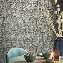 Origami tree Blauw rose goud tapet Eijffinger urban 