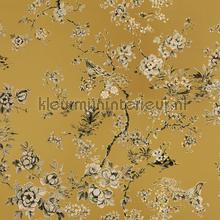 Embroidered Fiore wallcovering Dutch First Class Vintage- Old wallpaper 