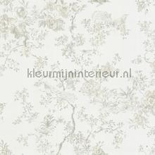 Embroidered Fiore wallcovering Dutch First Class Vintage- Old wallpaper 
