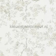 Embroidered Fiore wallcovering Dutch First Class Vintage- Old wallpaper 