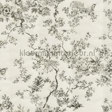 Embroidered Fiore wallcovering Dutch First Class Vintage- Old wallpaper 
