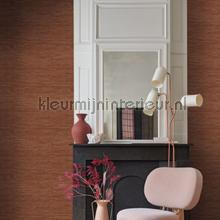 Tatami orange brule behang Casamance uni kleuren 