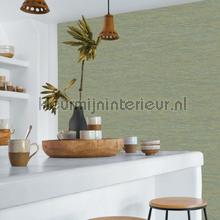 Tatami vert de gris behang Casamance uni kleuren 