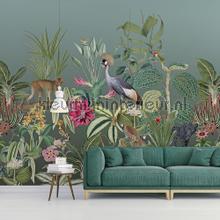 Botanische sfere met exotische dieren fotobehang Behang Expresse Bloemen Planten 