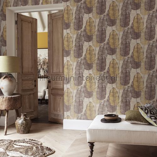 Rubber tree wallcovering TA25084 leaves Hookedonwalls