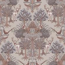 Nordic deer frorest Taupe wallcovering Dutch Wallcoverings Vintage- Old wallpaper 