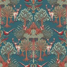Nordic deer frorest Petrol tapet Dutch Wallcoverings Vintage Gamle 
