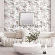 Lotus pond Grey papel de parede Dutch Wallcoverings Vendimia Velhos 