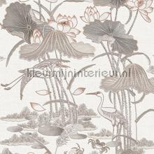 Lotus pond Grey papel pintado Dutch Wallcoverings Vendimia Viejo 