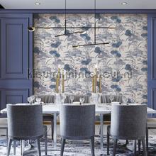 Lotus pond Blue papel de parede Dutch Wallcoverings Vendimia Velhos 