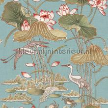 Lotus pond Greyish papel pintado Dutch Wallcoverings Vendimia Viejo 