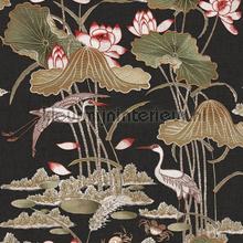 Lotus pond Black tapet Dutch Wallcoverings Vintage Gamle 