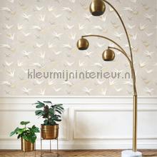 Swallow beige lin behang Casadeco Modern Abstract 