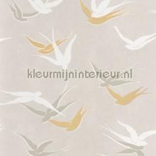 Swallow beige lin behang Casadeco Modern Abstract 