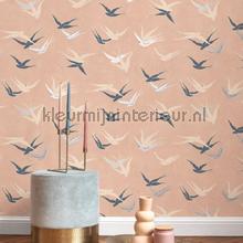 Swallow rose nude tapet Casadeco Vintage Gamle 