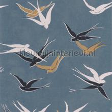 Swallow bleu orage papel pintado Casadeco Vendimia Viejo 