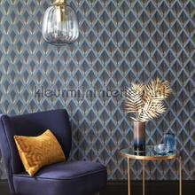 Chrysler bleu orage wallcovering Casadeco Vintage- Old wallpaper 