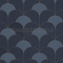 Theatre bleu orage wallcovering Casadeco Vintage- Old wallpaper 