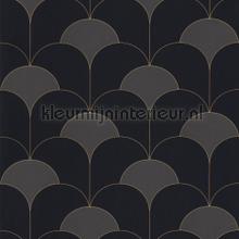 Theatre noir reglisse wallcovering Casadeco Vintage- Old wallpaper 