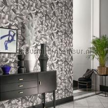 Music hall beige lin noir wallcovering Casadeco Vintage- Old wallpaper 