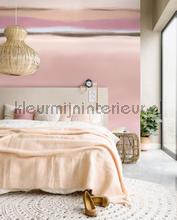 Abstract sunset misty pink wallcovering Eijffinger Vintage- Old wallpaper 