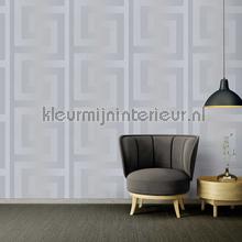 Maeander-design-silber-grau behang Versace wallpaper klassiek 