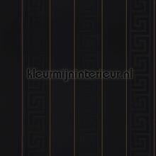 Streifenmuster-schwarz-gold behang Versace wallpaper Zoom 