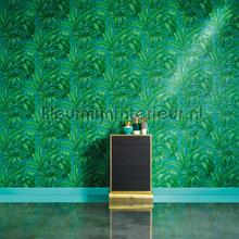 Palmblaetter-motiv-gruen wallcovering Versace wallpaper Vintage- Old wallpaper 