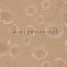 Medusa-muster-kupfer-metallic behang Versace wallpaper klassiek 