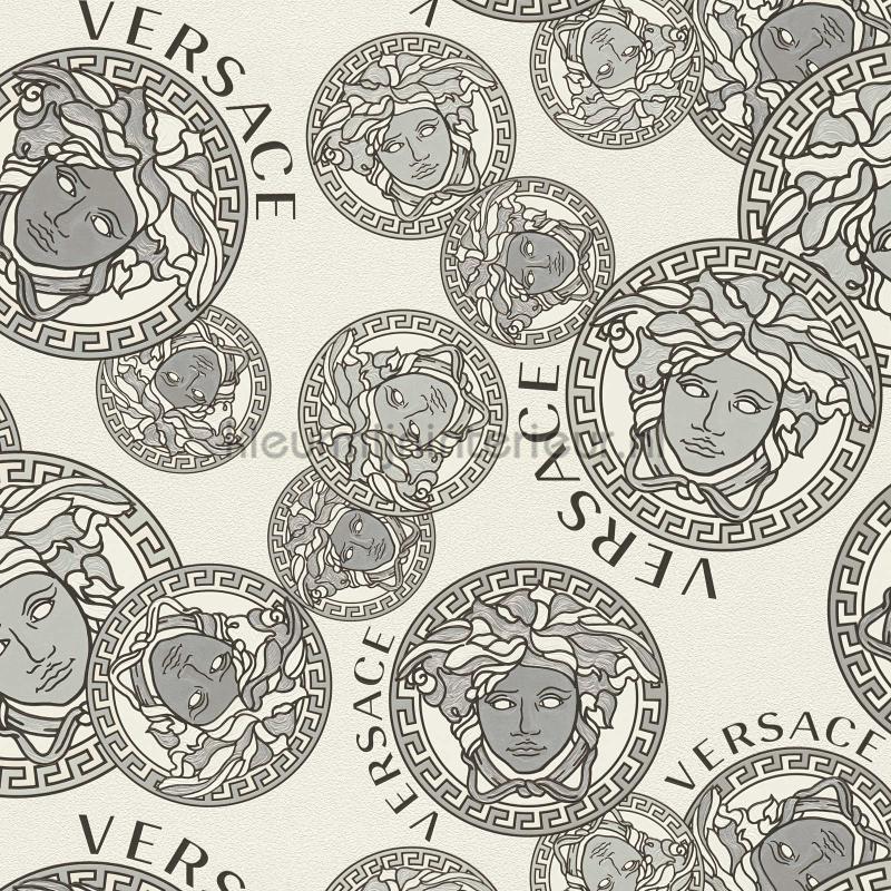 Medusa-design-lable-metallic-schwarz-weiss behang 386102 klassiek Versace wallpaper