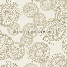 Medusa-logo-grau-metallic papel pintado Versace wallpaper Vendimia Viejo 