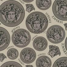 Medusa-design-beige-grau-schwarz papel pintado Versace wallpaper Vendimia Viejo 