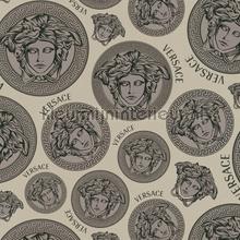 Medusa-design-beige-grau-schwarz behang Versace wallpaper klassiek 