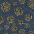 Medusa-design-blau-metallic behang 386113 klassiek Stijlen