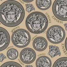 Medusa-logo-mit-glanz-effekt-beige papel pintado Versace wallpaper Vendimia Viejo 