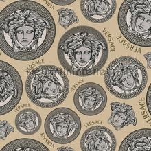 Medusa-logo-mit-glanz-effekt-beige wallcovering Versace wallpaper Versace 5 386114